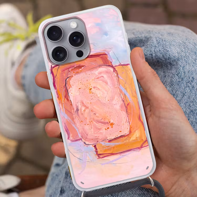 Telefoonhoesje met koord - Abstract - Vormen - Modern - Roze — 2