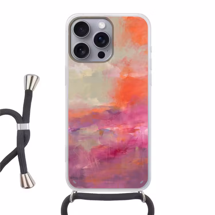 Telefoonhoesje met koord - Kunst - Vloeiend - Overgangen - Oranje — 1