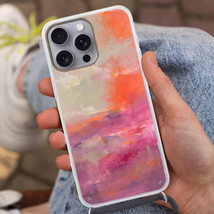 Telefoonhoesje met koord - Kunst - Vloeiend - Overgangen - Oranje — 2