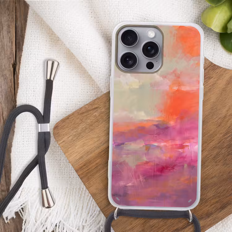 Telefoonhoesje met koord - Kunst - Vloeiend - Overgangen - Oranje — 3