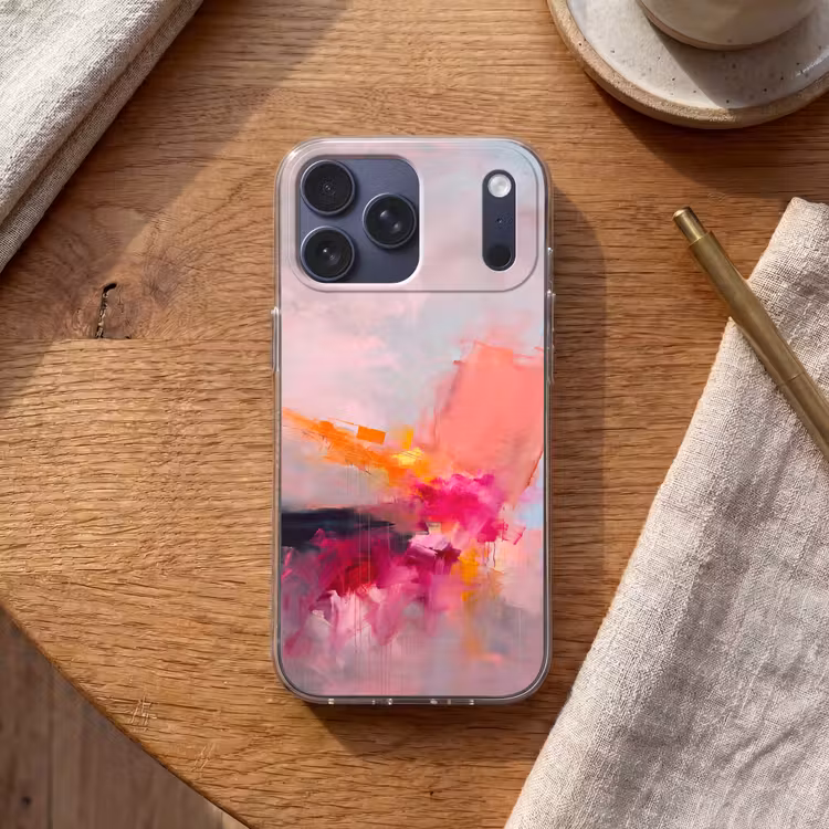 Telefoonhoesje Softcase - Abstract - Kleurrijk - Modern - Roze — 2