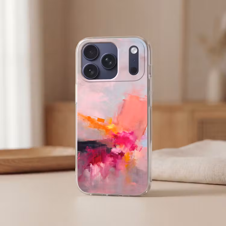 Telefoonhoesje Softcase - Abstract - Kleurrijk - Modern - Roze — 3