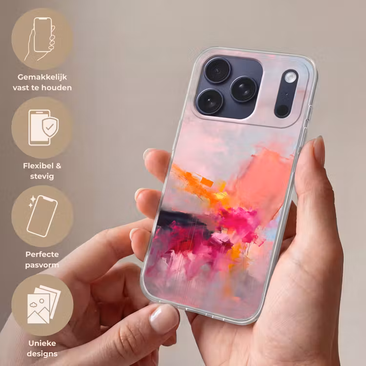 Telefoonhoesje Softcase - Abstract - Kleurrijk - Modern - Roze — 4