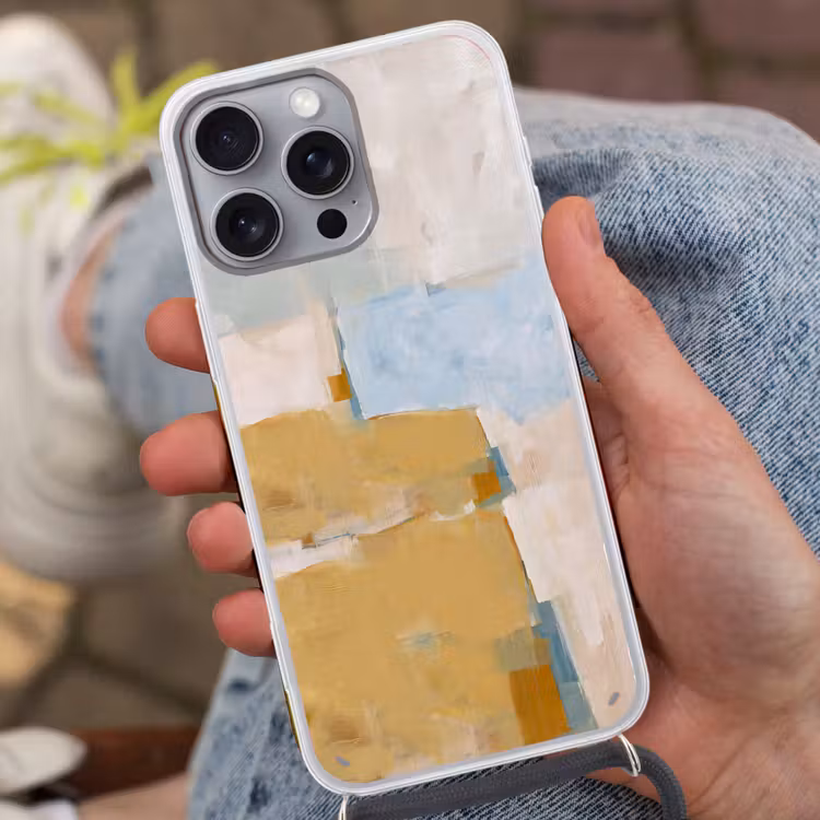 Telefoonhoesje met koord - Abstract - Kleuren - Kunst - Modern - Blauw — 2