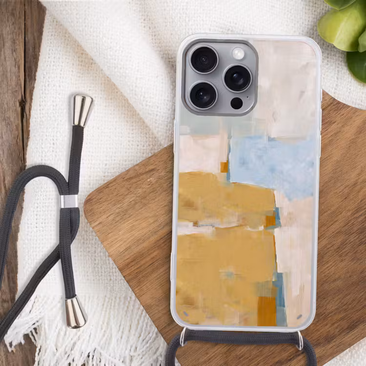 Telefoonhoesje met koord - Abstract - Kleuren - Kunst - Modern - Blauw — 3