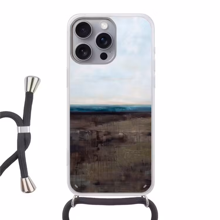 Telefoonhoesje met koord - Abstract - Landschap - Horizon - Blauw - Modern — 1