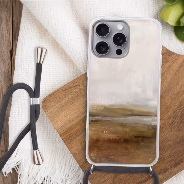Telefoonhoesje met koord - Abstract - Landschap - Natuur - Beige - Bruin — 3
