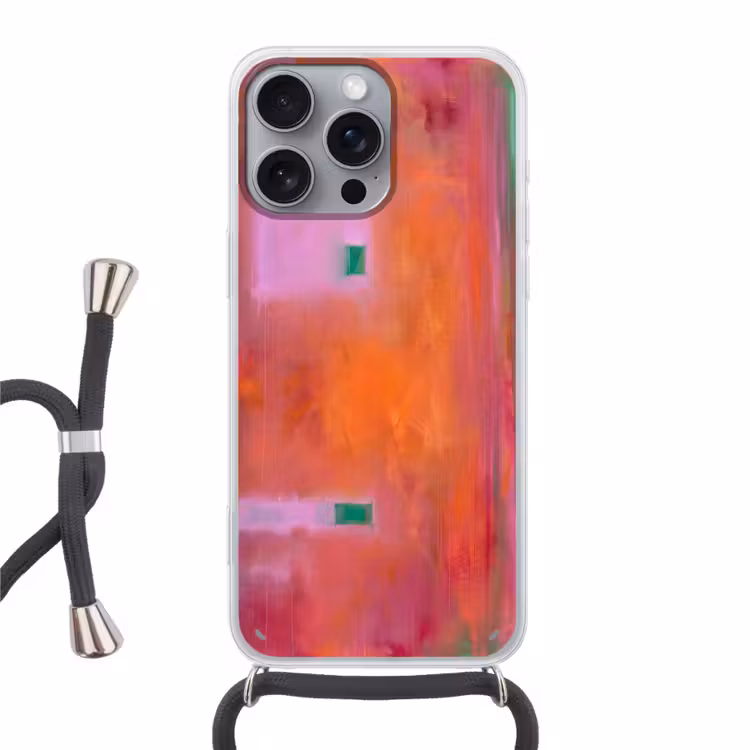 Telefoonhoesje met koord - Abstract - Vlakken - Kunst - Modern - Oranje — 1