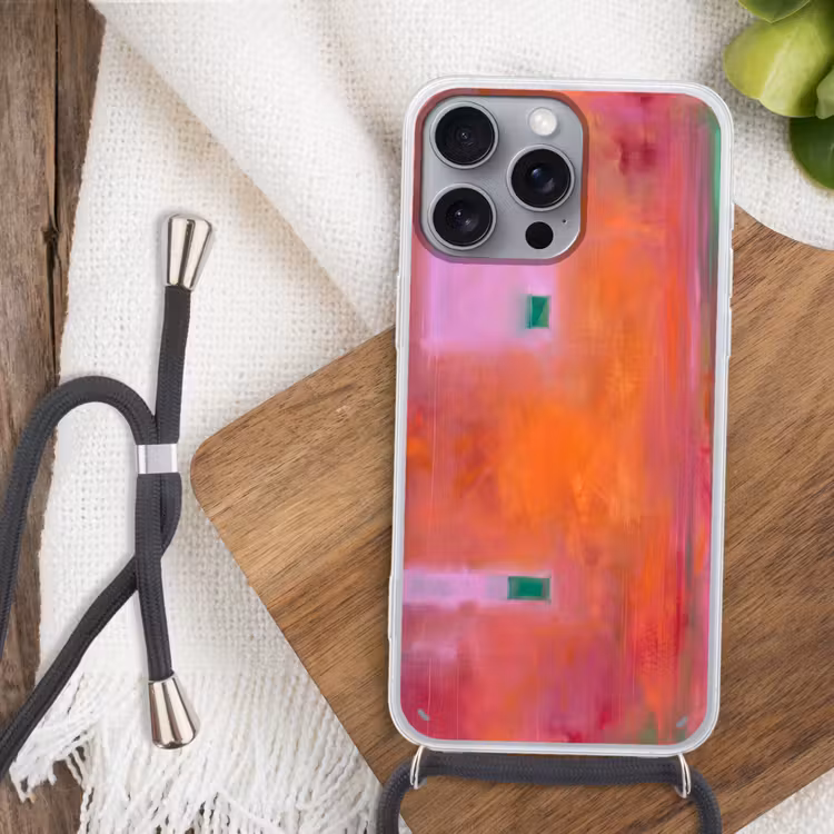 Telefoonhoesje met koord - Abstract - Vlakken - Kunst - Modern - Oranje — 3