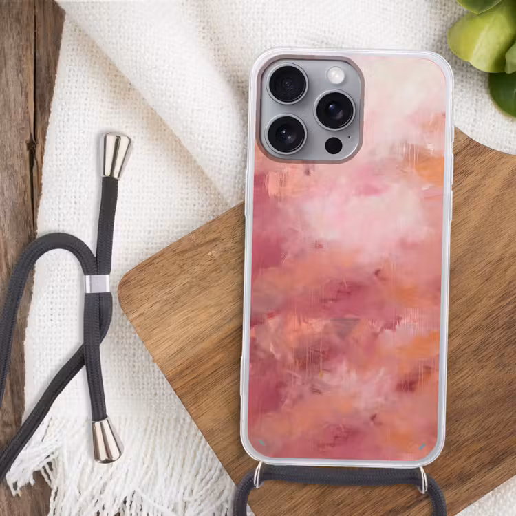 Telefoonhoesje met koord - Kunst - Vloeiend - Pastel - Abstract — 3