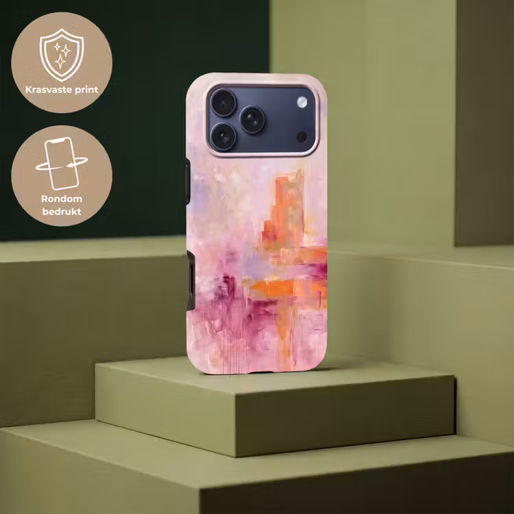 Telefoonhoesje Toughcase - Abstract - Borstelstreken - Kunst - Paars - Goud — 7