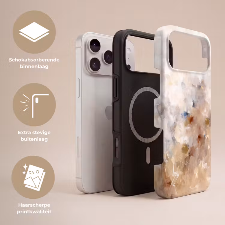 Telefoonhoesje Toughcase - Abstract - Borstelstreken - Modern - Beige - Kunst — 3