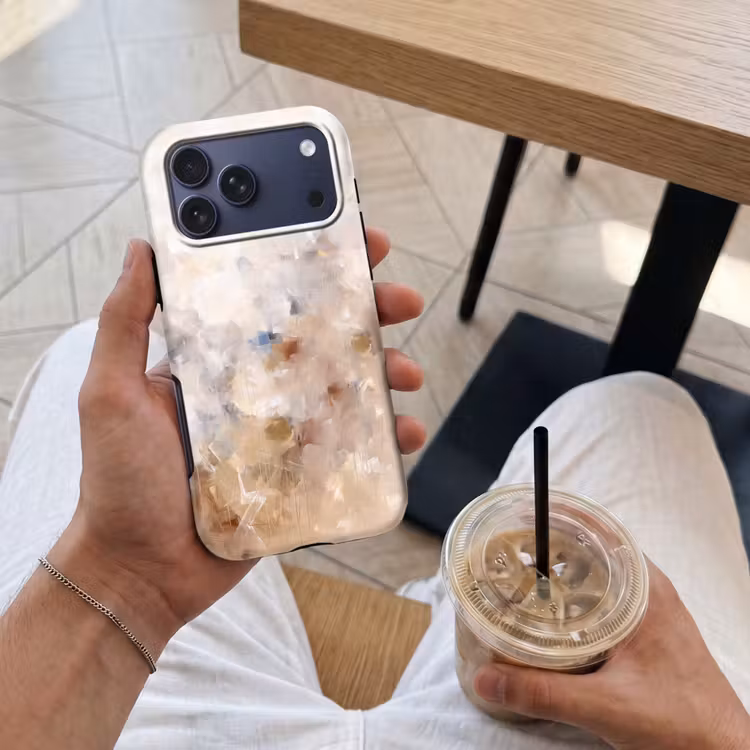 Telefoonhoesje Toughcase - Abstract - Borstelstreken - Modern - Beige - Kunst — 4