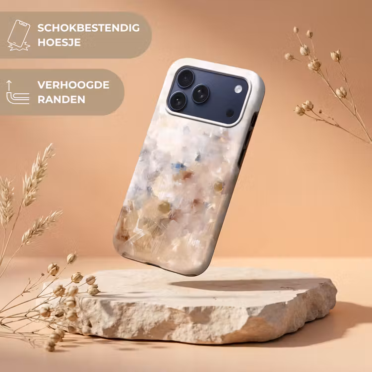 Telefoonhoesje Toughcase - Abstract - Borstelstreken - Modern - Beige - Kunst — 5
