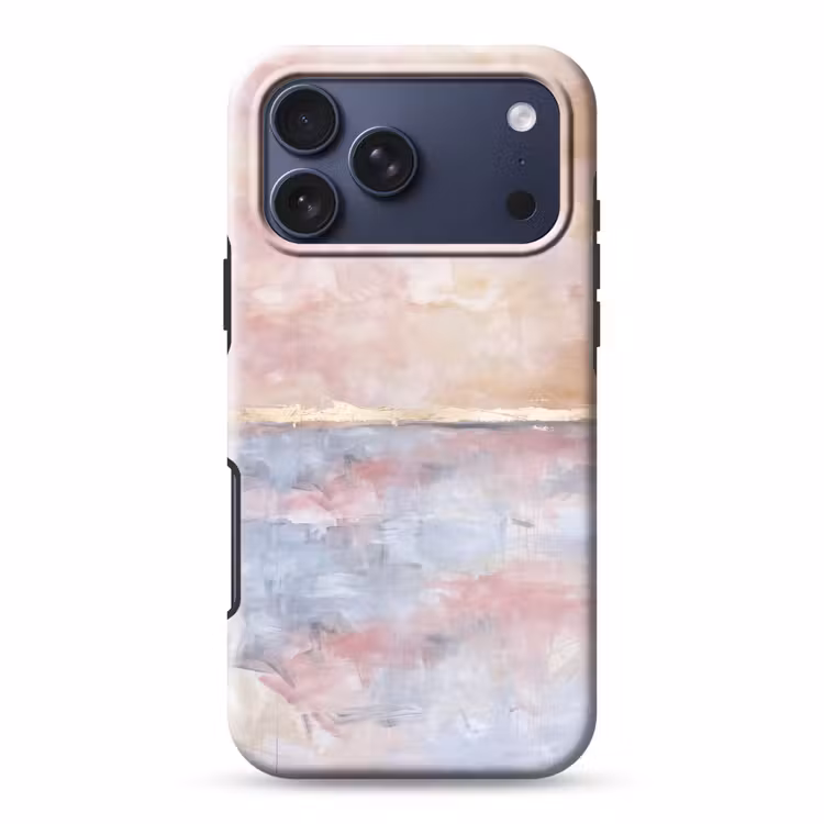 Telefoonhoesje Toughcase - Abstract - Horizontaal - Kunst - Roze - Goud — 1