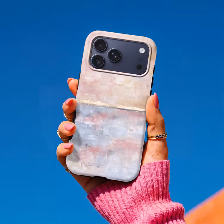 Telefoonhoesje Toughcase - Abstract - Horizontaal - Kunst - Roze - Goud — 2