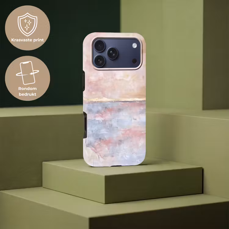 Telefoonhoesje Toughcase - Abstract - Horizontaal - Kunst - Roze - Goud — 7