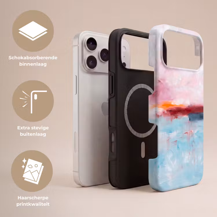 Telefoonhoesje Toughcase - Abstract - Kleuren - Modern - Kunst - Roze — 3
