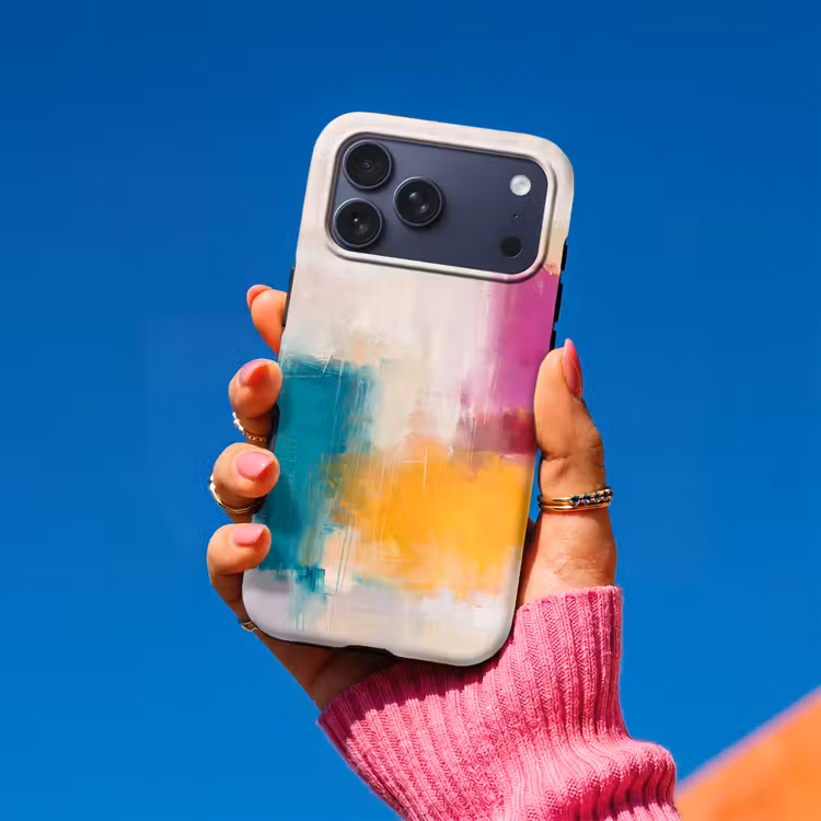 Telefoonhoesje Toughcase - Abstract - Kleurrijk - Modern - Kunst - Oranje — 2