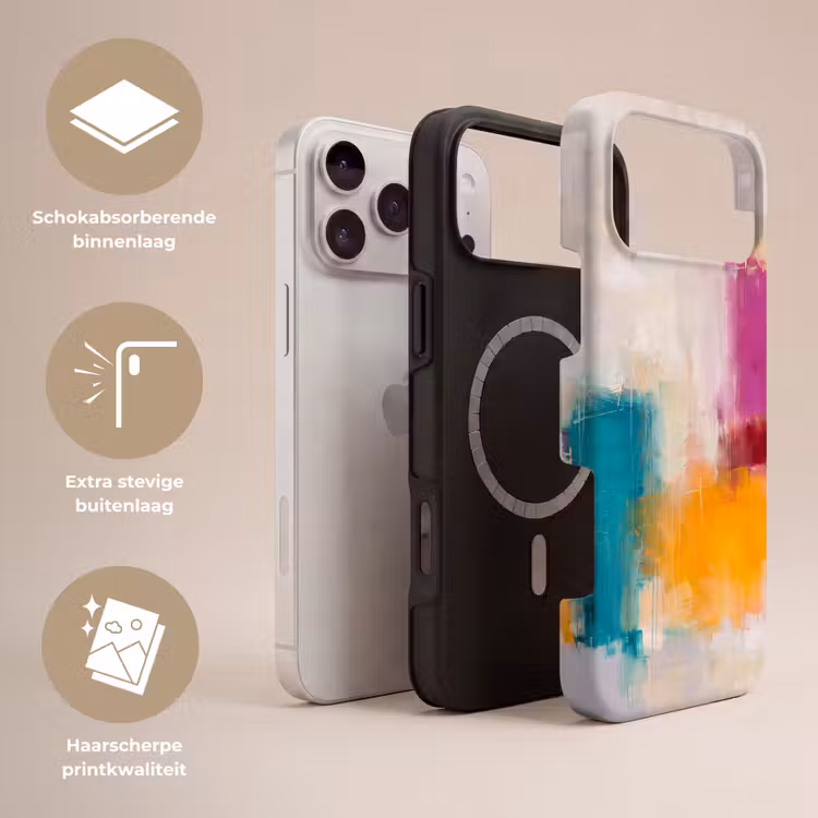Telefoonhoesje Toughcase - Abstract - Kleurrijk - Modern - Kunst - Oranje — 3