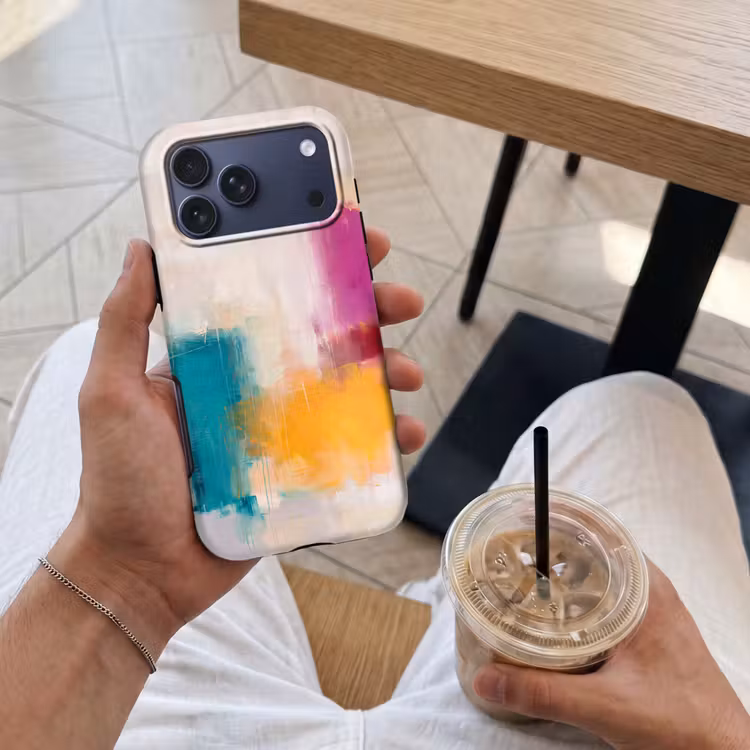 Telefoonhoesje Toughcase - Abstract - Kleurrijk - Modern - Kunst - Oranje — 4