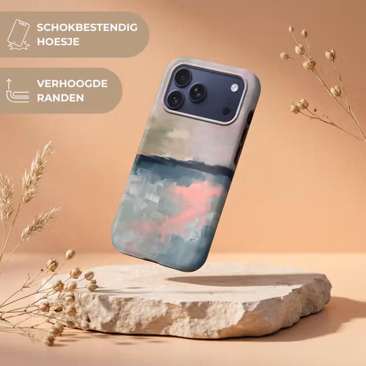 Telefoonhoesje Toughcase - Abstract - Landschap - Kunst - Modern - Groen - Blauw — 5