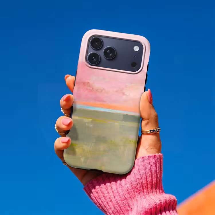 Telefoonhoesje Toughcase - Abstract - Landschap - Modern - Roze - Oranje — 2