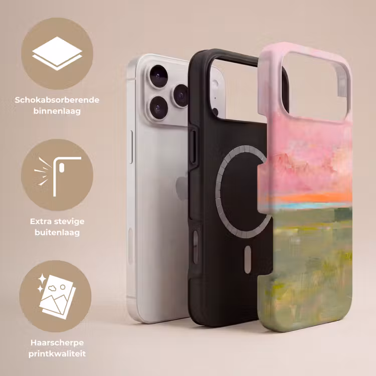 Telefoonhoesje Toughcase - Abstract - Landschap - Modern - Roze - Oranje — 3