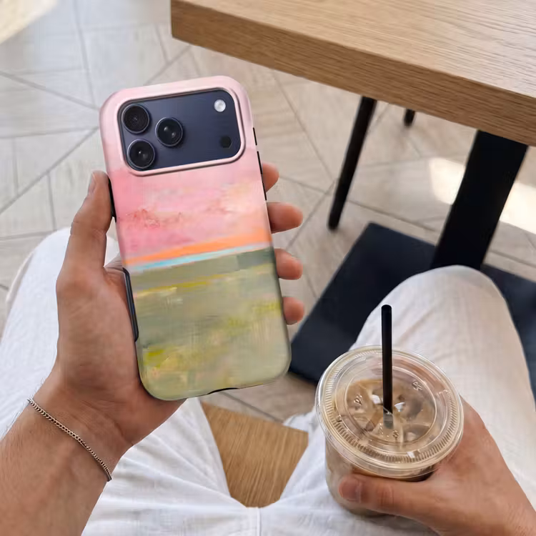 Telefoonhoesje Toughcase - Abstract - Landschap - Modern - Roze - Oranje — 4