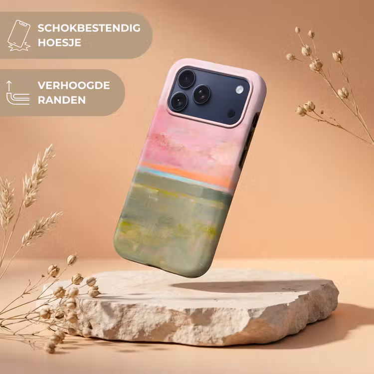 Telefoonhoesje Toughcase - Abstract - Landschap - Modern - Roze - Oranje — 5