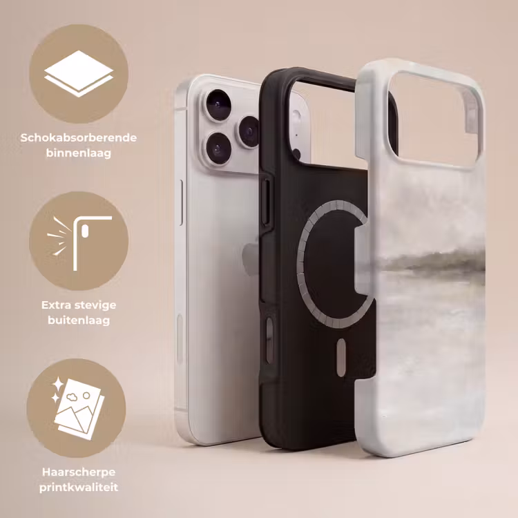 Telefoonhoesje Toughcase - Abstract - Landschap - Nevel - Modern - Grijs — 3