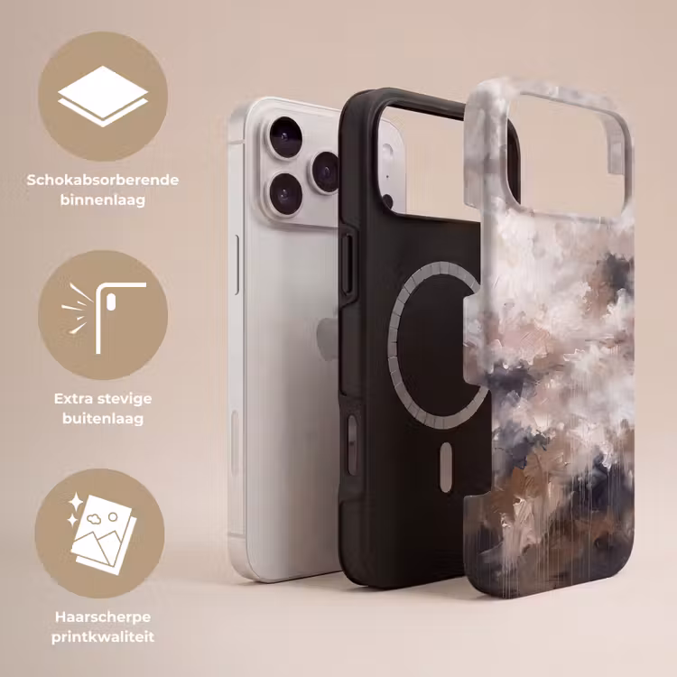 Telefoonhoesje Toughcase - Abstract - Textuur - Kunst - Modern - Beige — 3