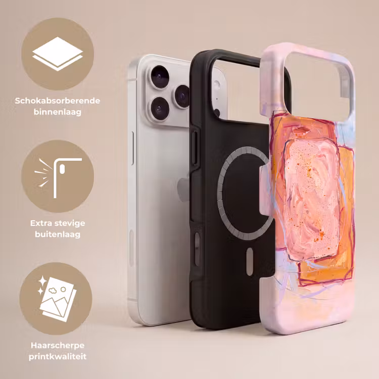 Telefoonhoesje Toughcase - Abstract - Vormen - Modern - Roze — 3