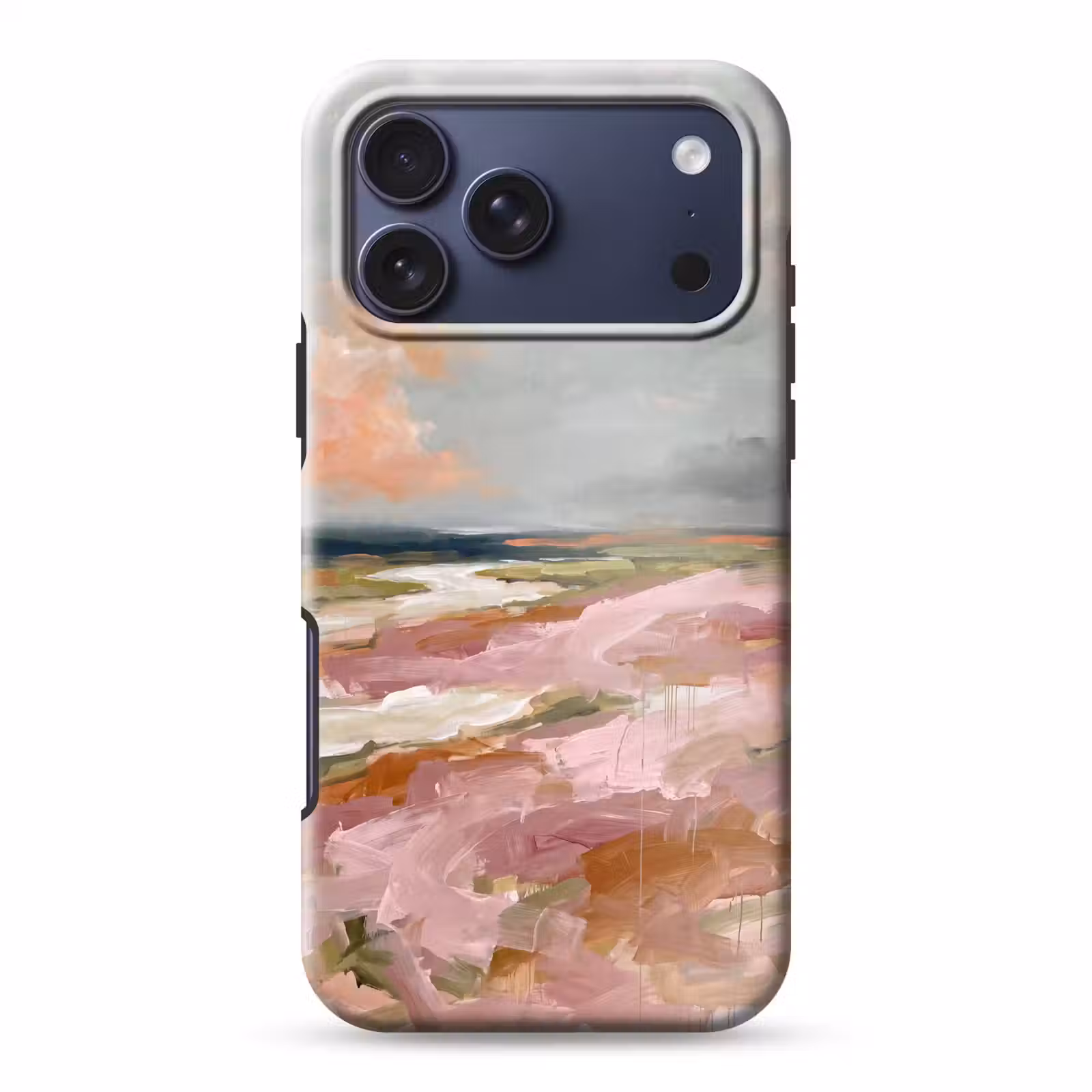 Telefoonhoesje Toughcase - Landschap - Rivier - Abstract - Roze - Groen — 1