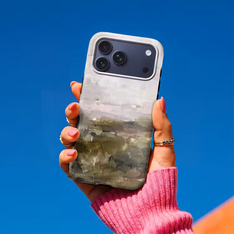 Telefoonhoesje Toughcase - Abstract - Gelaagd - Kunst - Modern - Grijs-Groen — 2
