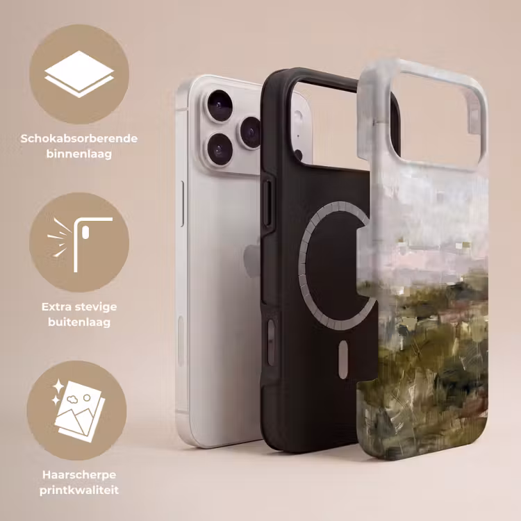 Telefoonhoesje Toughcase - Abstract - Gelaagd - Kunst - Modern - Grijs-Groen — 3