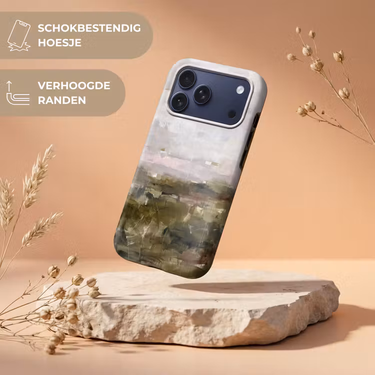 Telefoonhoesje Toughcase - Abstract - Gelaagd - Kunst - Modern - Grijs-Groen — 5