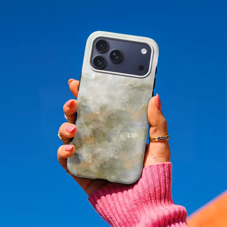 Telefoonhoesje Toughcase - Abstract - Groen - Beige - Modern - Kunst — 2