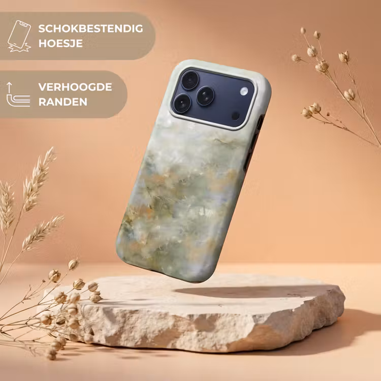 Telefoonhoesje Toughcase - Abstract - Groen - Beige - Modern - Kunst — 5