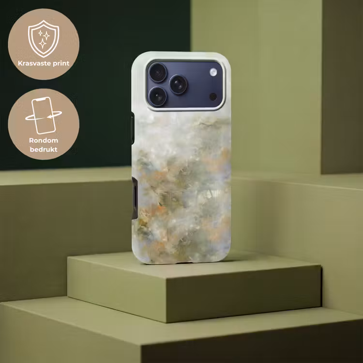 Telefoonhoesje Toughcase - Abstract - Groen - Beige - Modern - Kunst — 7
