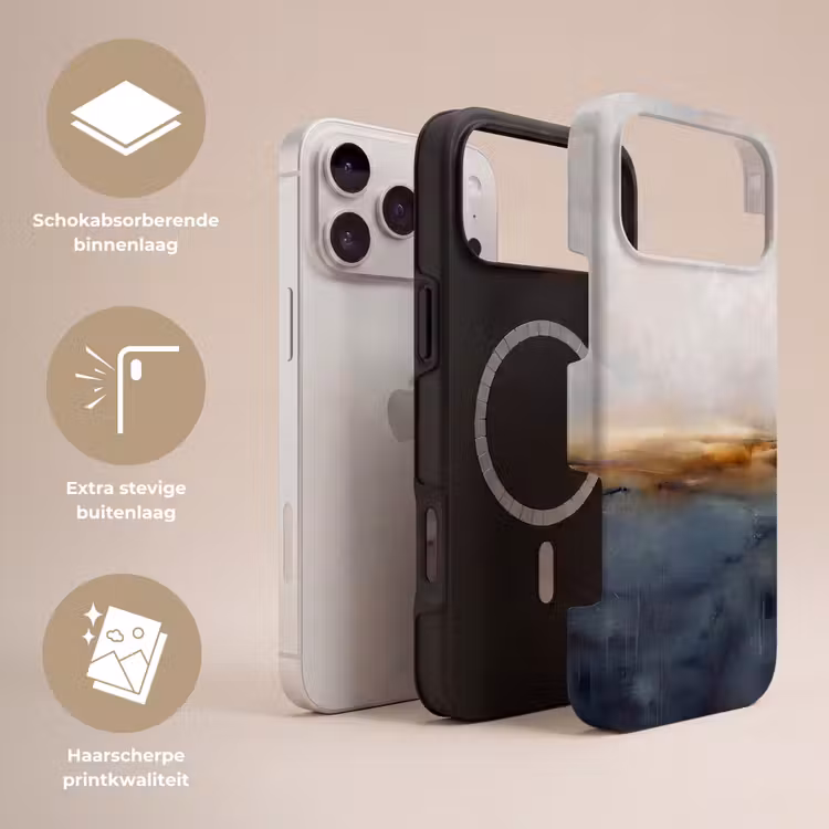 Telefoonhoesje Toughcase - Abstract - Horizon - Water - Modern - Beige — 3