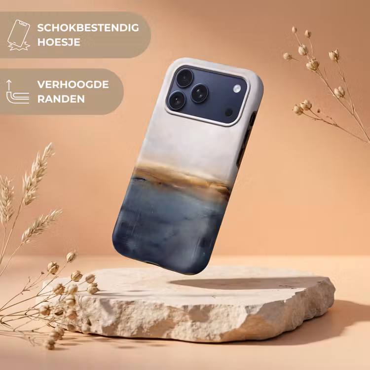 Telefoonhoesje Toughcase - Abstract - Horizon - Water - Modern - Beige — 5
