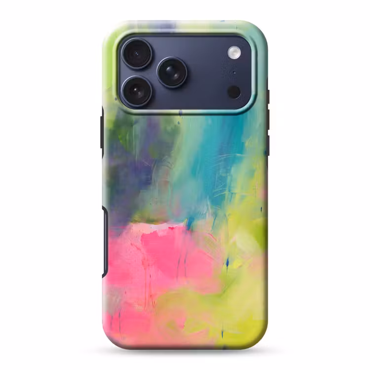 Telefoonhoesje Toughcase - Abstract - Kleuren - Modern - Groen - Roze — 1