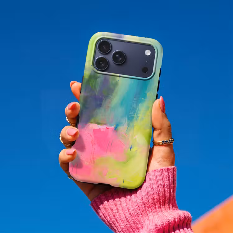 Telefoonhoesje Toughcase - Abstract - Kleuren - Modern - Groen - Roze — 2
