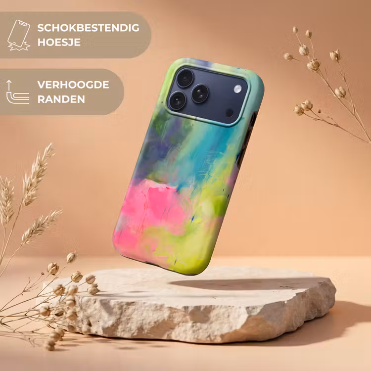 Telefoonhoesje Toughcase - Abstract - Kleuren - Modern - Groen - Roze — 5