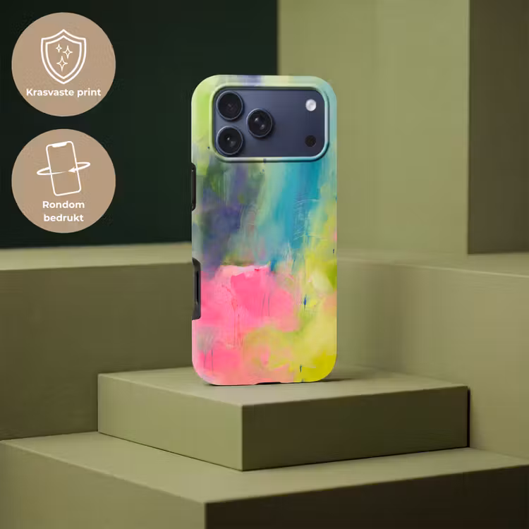Telefoonhoesje Toughcase - Abstract - Kleuren - Modern - Groen - Roze — 7
