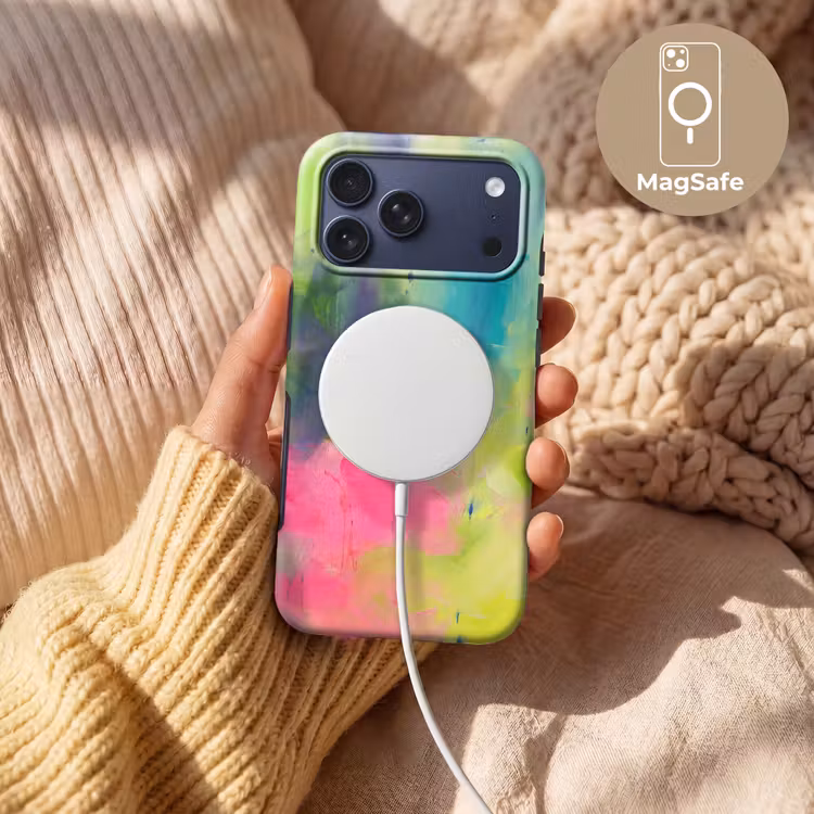 Telefoonhoesje Toughcase - Abstract - Kleuren - Modern - Groen - Roze — 8