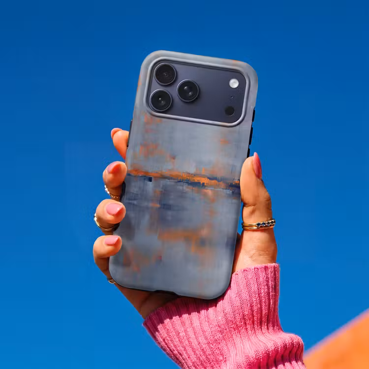 Telefoonhoesje Toughcase - Abstract - Kleuren - Modern - Oranje - Grijs — 2