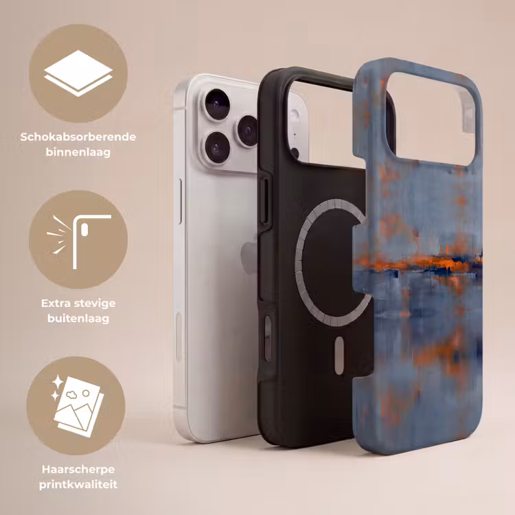 Telefoonhoesje Toughcase - Abstract - Kleuren - Modern - Oranje - Grijs — 3