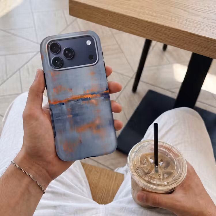 Telefoonhoesje Toughcase - Abstract - Kleuren - Modern - Oranje - Grijs — 4